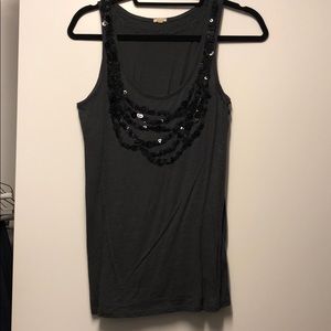 J.Crew cotton tank with sequin embellishment